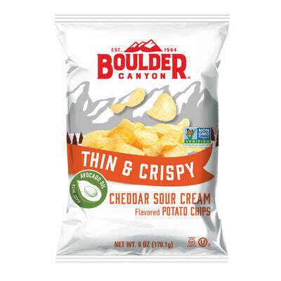 Boulder Canyon Potato Chips Thin & Crispy Avocado Oil Cheddar Sour Cream