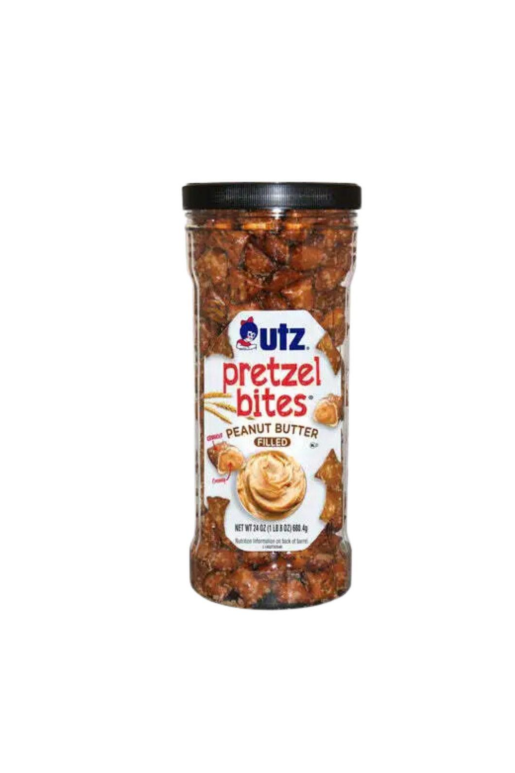 Utz Peanut Butter filled Pretzel Bites 24 oz. Barrel
