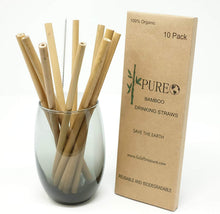 Load image into Gallery viewer, Pure Bamboo Drinking Straws, 10 pack